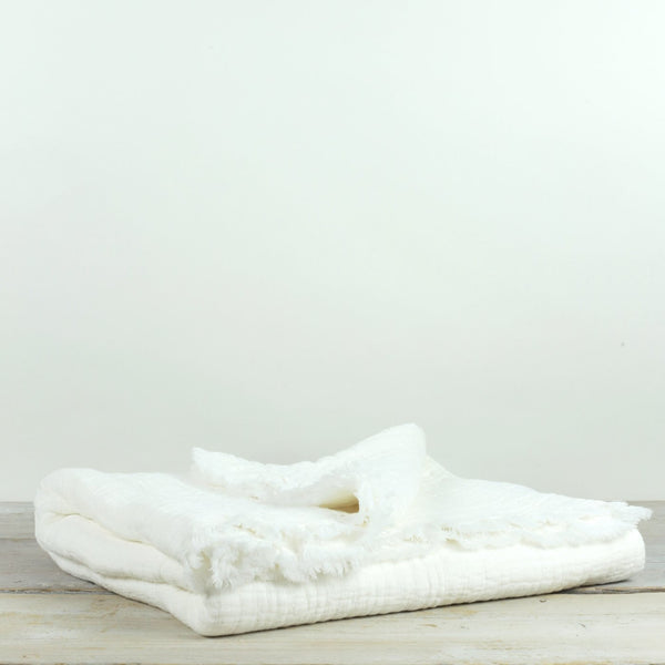 SIMO TEXTURED LARGE THROW & WRAP WHITE