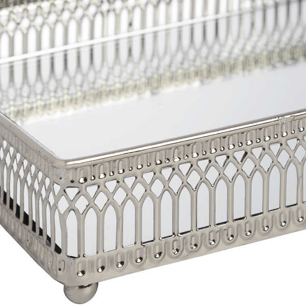 SET OF RECTANGULAR NICKEL PLATED TRAYS