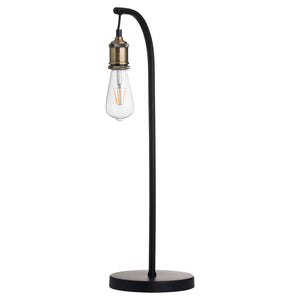 INDUSTRIAL BLACK AND BRASS DESK LAMP INC BULB