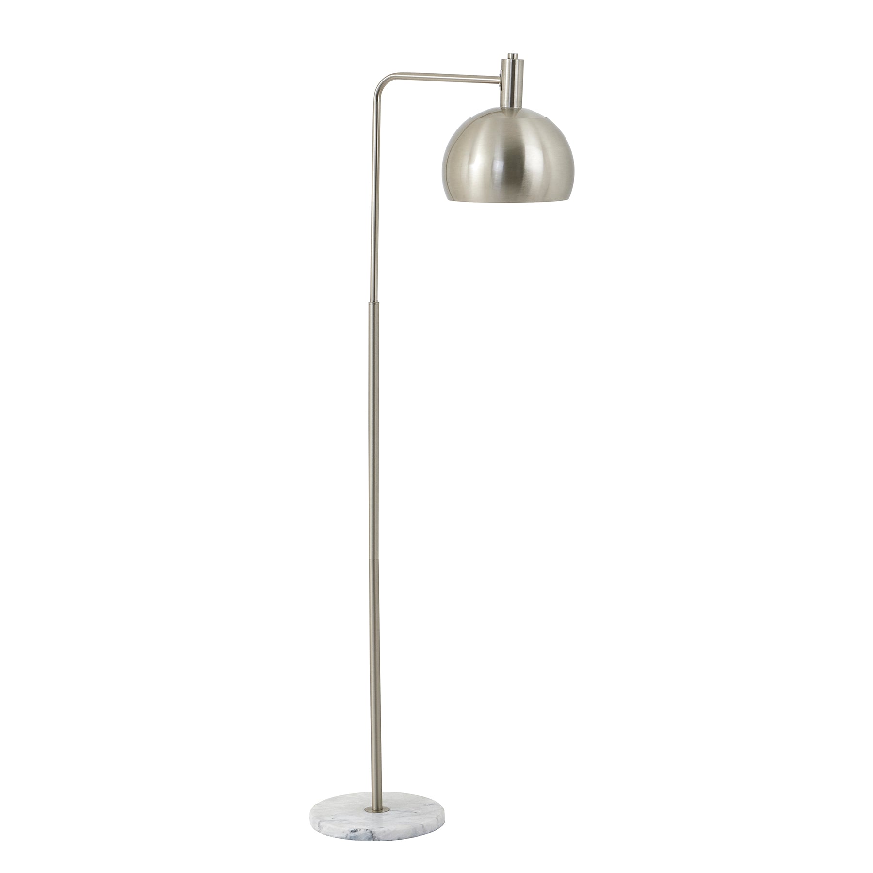 Adjustable Marble And Silver Industrial Floor Lamp