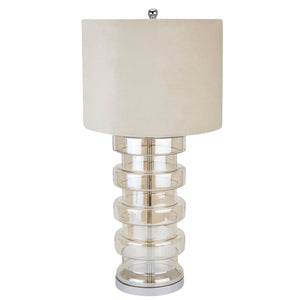 ADONIS METALLIC GLASS LAMP WITH VELVET SHADE