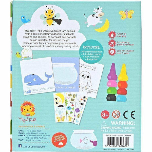 TIGER TRIBE PICCOLO OODLE DOODLES CRAYON SET - ANIMALS