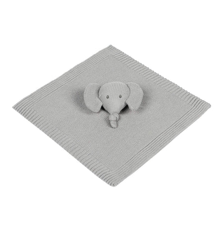 NATTOU TEMBO - COTTON KNITTED ELEPHANT CUDDLE BLANKET GREY