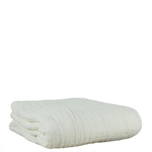 NORA GRID THROW WARM WHITE