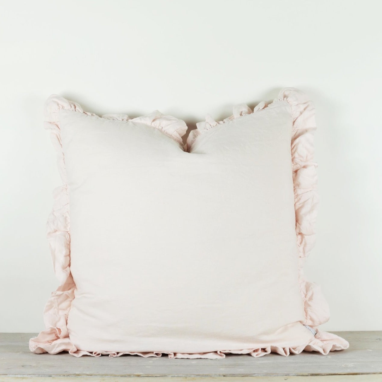 OLIVIA RUFFLE 100% LINEN PILLOW SHELL 65x65cm