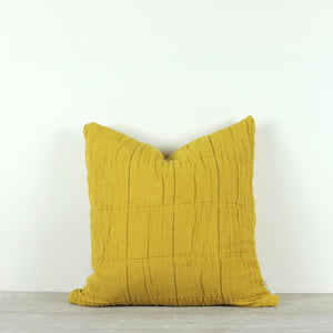 NORA GRID CUSHION - TURMERIC