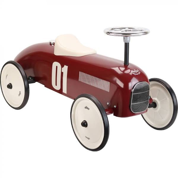 VILAC RETRO METAL CAR - BURGUNDY RED