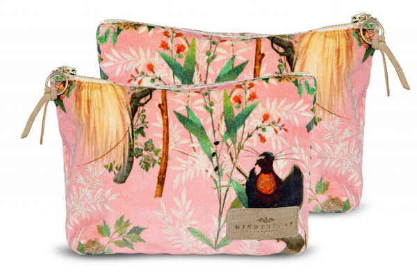 ROYAL GARDEN PINK VELVET WASH BAG