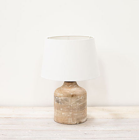 VARA SMALL MANGO WOOD LAMP WITH WHITE SHADE