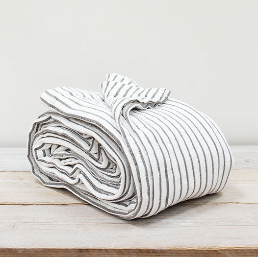 HIKARI GREY STRIPE COTTON THROW