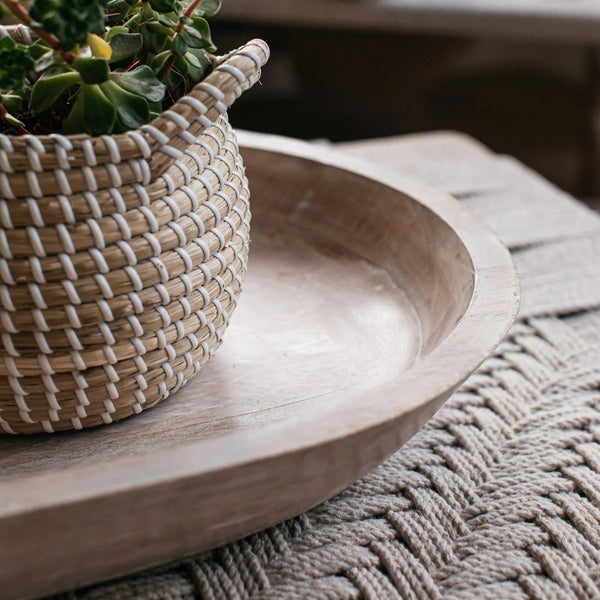 MO MANGO WHITEWASHED WOOD TROUGH LARGE