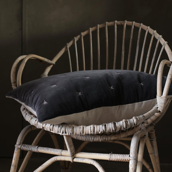ABY DARK GREY VELVET CUSHION