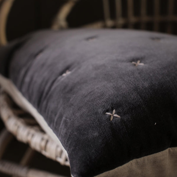 ABY DARK GREY VELVET CUSHION