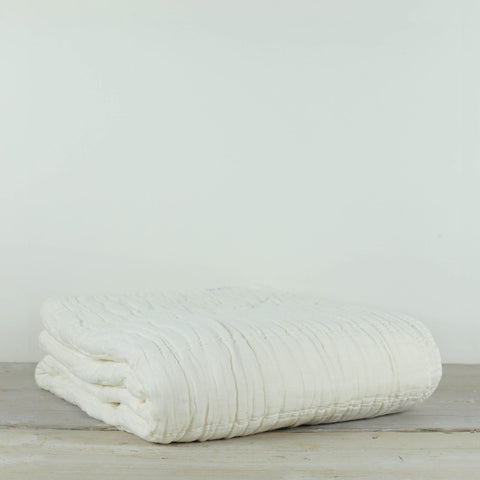 NORA GRID THROW WARM WHITE