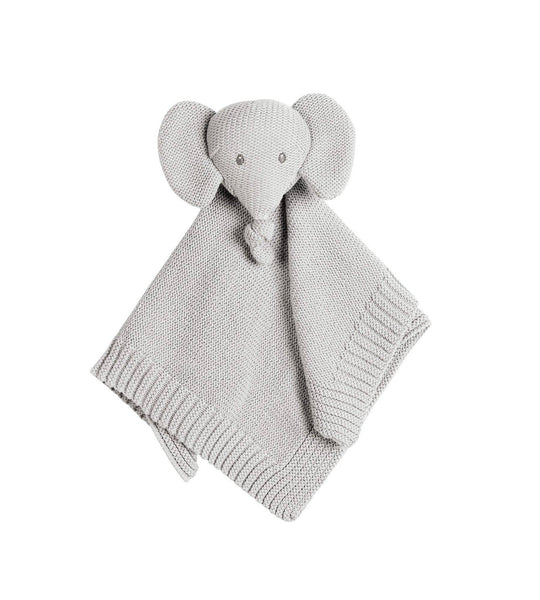 NATTOU TEMBO - COTTON KNITTED ELEPHANT CUDDLE BLANKET GREY