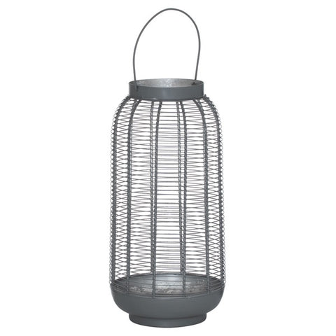 LARGE SILVER GREY WIRE LANTERN