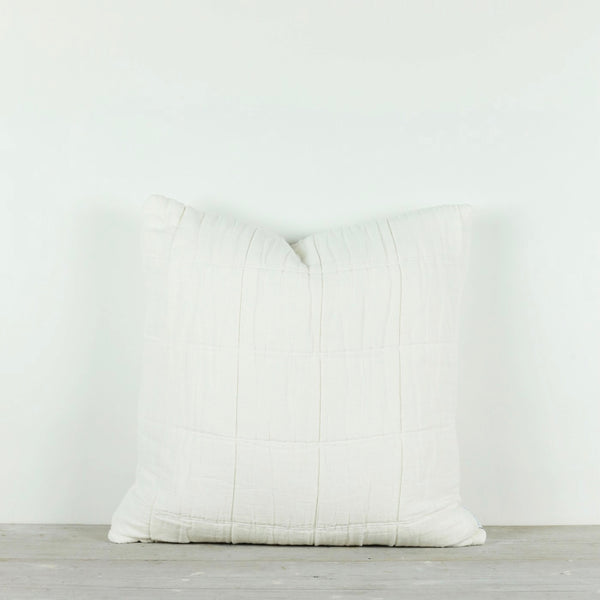 NORA GRID CUSHION - WARM WHITE