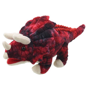 BABY DINOSAUR TRICERATOPS (RED) SOFT TOY / HAND PUPPET