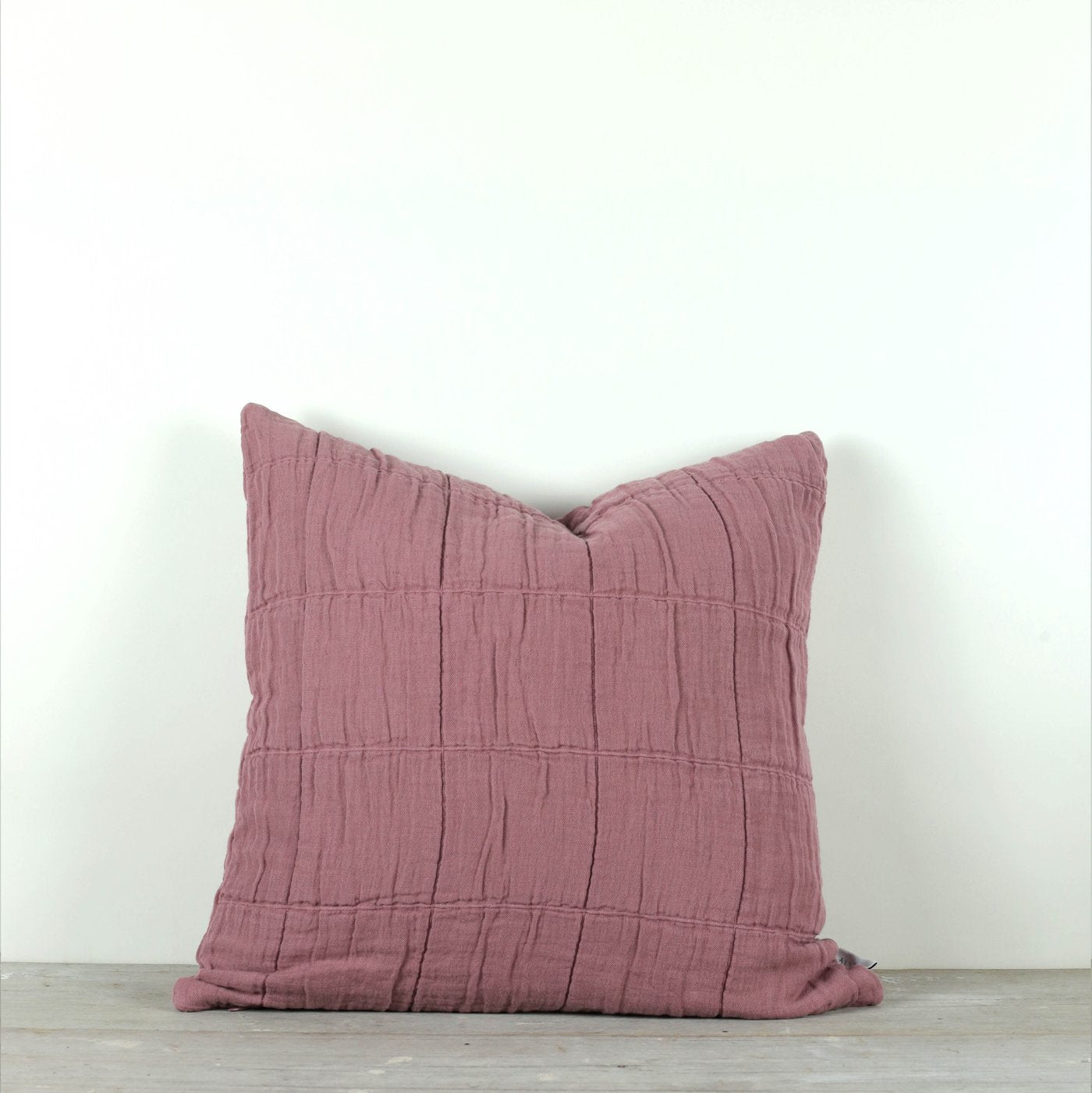 NORA GRID CUSHION - POMEGRANATE