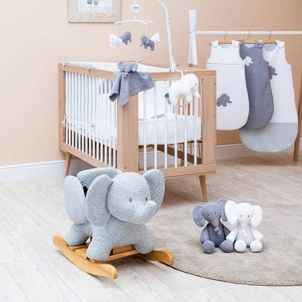 NATTOU TEMBO - COTTON KNITTED ELEPHANT CUDDLE BLANKET GREY