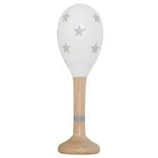 WOODEN MARACA WHITE