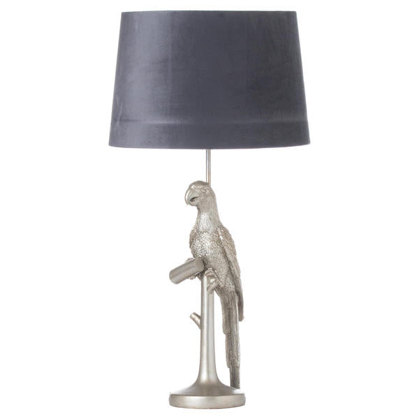 SILVER PARROT TABLE LAMP