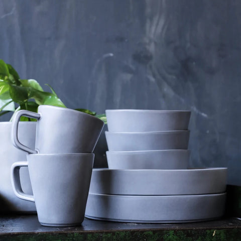 KUMLA RECYCLED CLAY TEA MUG SET OF 2 grey