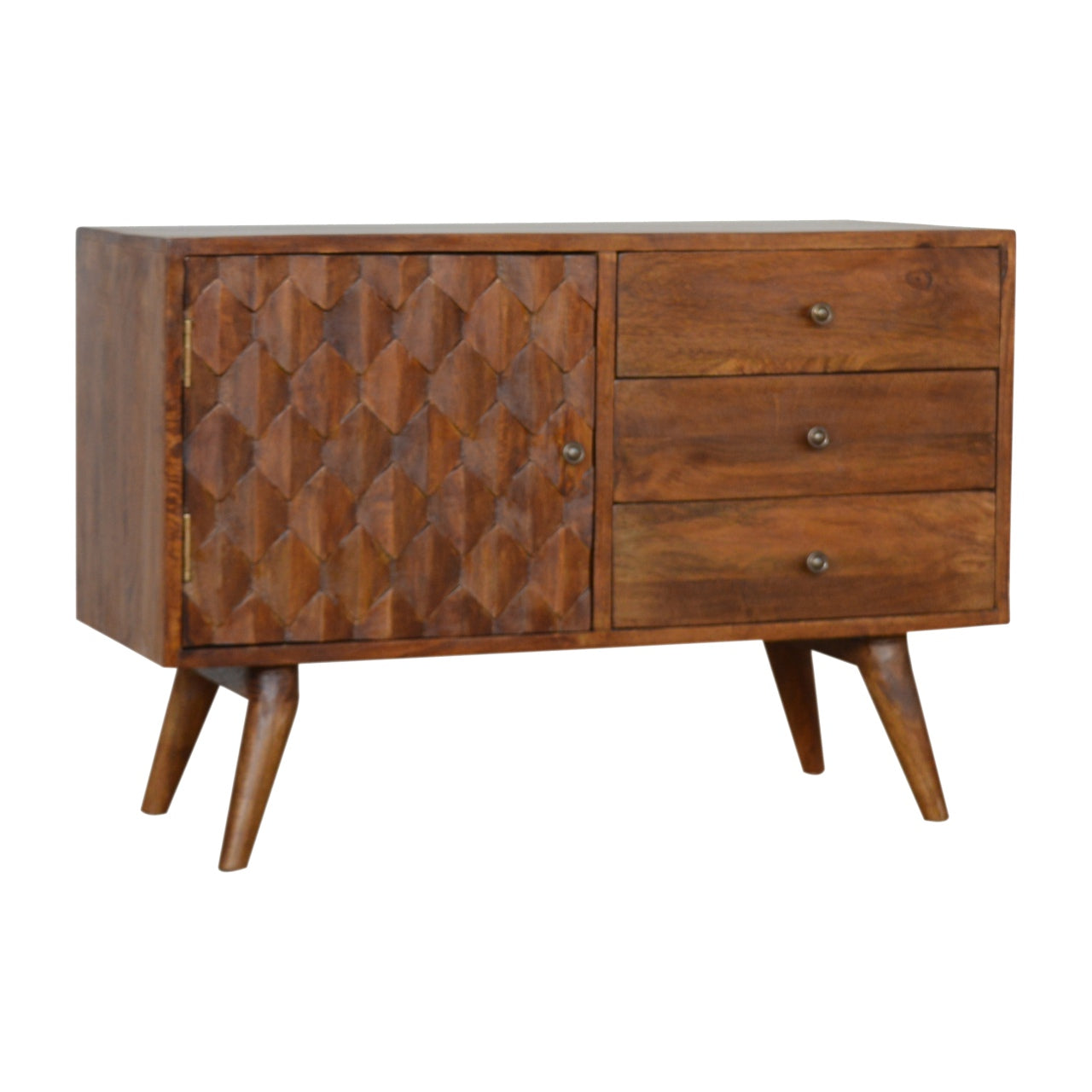 CARVED CHESTNUT SIDEBOARD