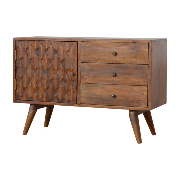 CARVED CHESTNUT SIDEBOARD