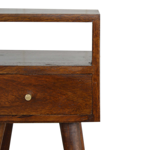 SMALL CHESTNUT FINISH BEDSIDE