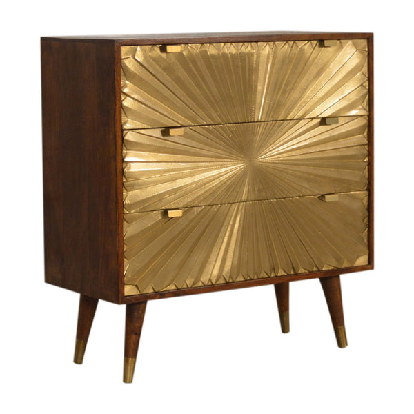 SUNBURST GOLD CHEST OF DRAWERS