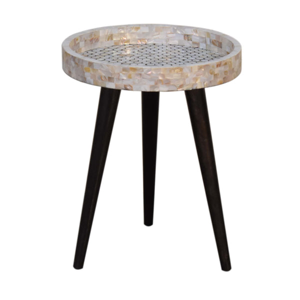 MOSAIC SHELL INLAY SIDE TABLE