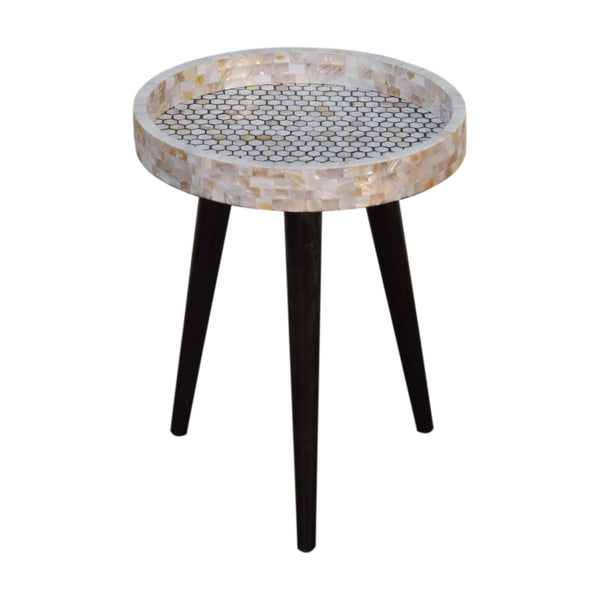 MOSAIC SHELL INLAY SIDE TABLE