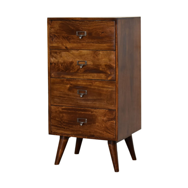 SOLID WOOD 4 DRAWER TALL CABINET