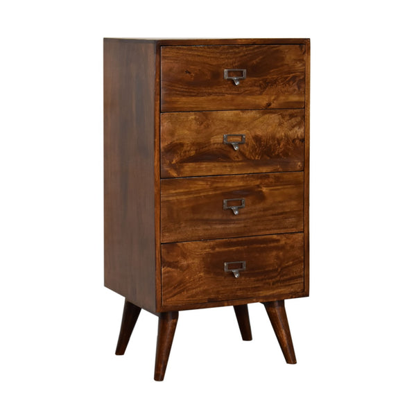 SOLID WOOD 4 DRAWER TALL CABINET