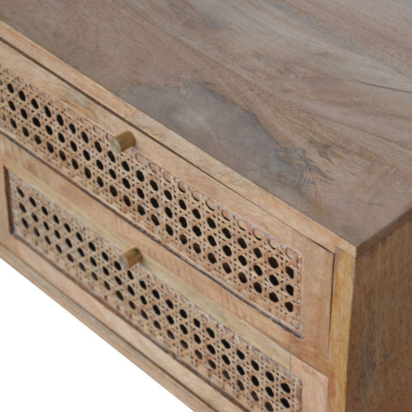 RATTAN LIGHT OAK MEDIA CABINET