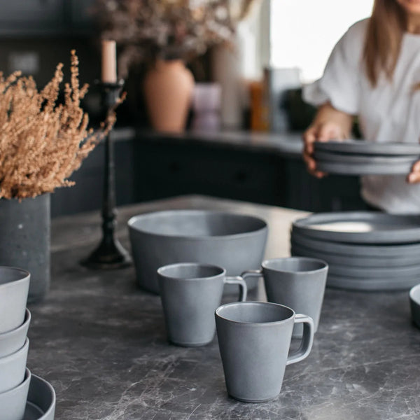 KUMLA RECYCLED CLAY TEA MUG SET OF 2 grey