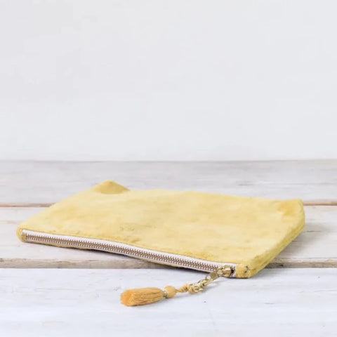 LULEA TURMERIC COTTON VELVET SMALL POUCH