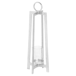 SILVER TALL FLOOR LANTERN