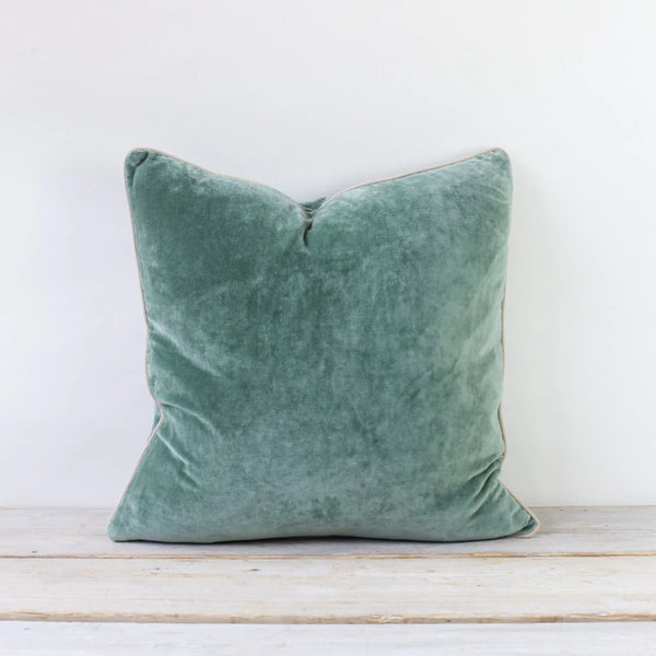 UNARI VELVET CUSHION - SEA GREEN