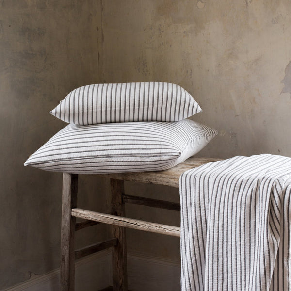 HIKARI GREY STRIPE COTTON CUSHION