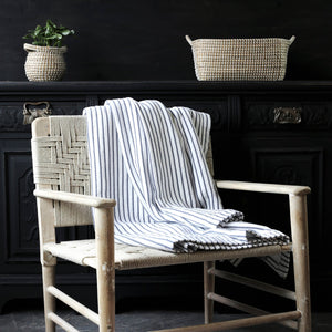 HIKARI BLUE STRIPE COTTON THROW