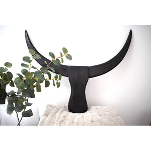 COW HORN ANTIQUE BLACK