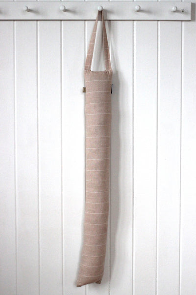 WILD STRIPE DRAUGHT EXCLUDER - ALMOND / CLAY PINK