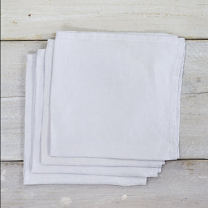 LINEN NAPKIN SET SILVER GREY