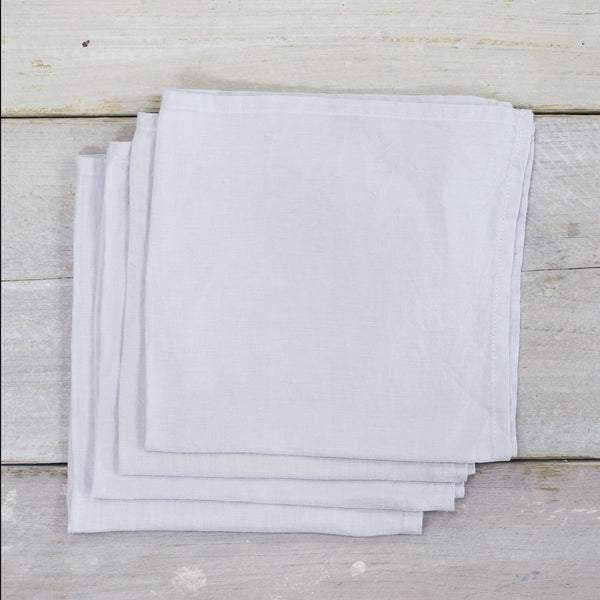 LINEN NAPKIN SET SILVER GREY