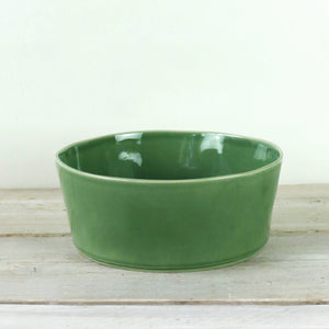 PARROT GREEN CERAMIC SERVING BOWL