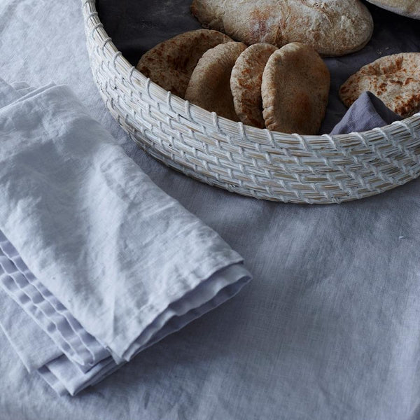 LINEN NAPKIN SET SILVER GREY