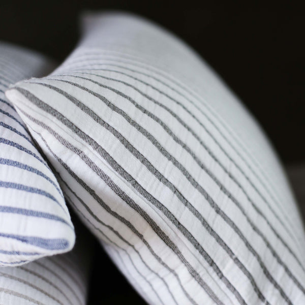 HIKARI GREY STRIPE COTTON CUSHION