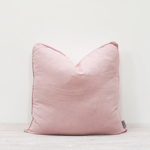 LISBON 100% LINEN CUSHION BLUSH